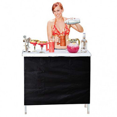 GoPong GoBar Portable High Top Party Bar, Includes 3 Skirt Designs and Carrying Case - Great for Parties, Tailgating and Trad