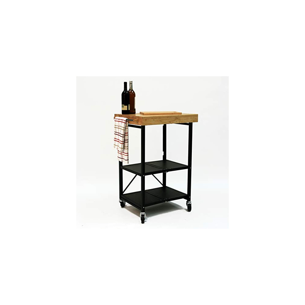 Origami Folding Kitchen Cart on Wheels | for Chefs Outdoor Coffee Wine and Food, Microwave Cart, Kitchen Island on Wheels, Ro