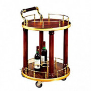 JHSHENGSHI Serving Trolley Modern Tea Drink Beverage Wine Liquor Cart Solid Wood Bar Cart for Kitchen Indoor Outdoor Storage 
