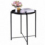 Metal Side Table Small End Table for Small Spaces Black End Tables Patio Round Table Coffee Tables for Living Room Black Side