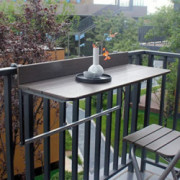 FURNIKNA Balcony Bar Table for Railings, Balcony Railing Hanging Table Folding Balcony Table Hanging Adjustable Deck Table fo