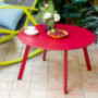 Grand Patio Round Coffee Table, Modern Steel Small Table for Apartment Bedroom Living Room Corridor Balcony, Red