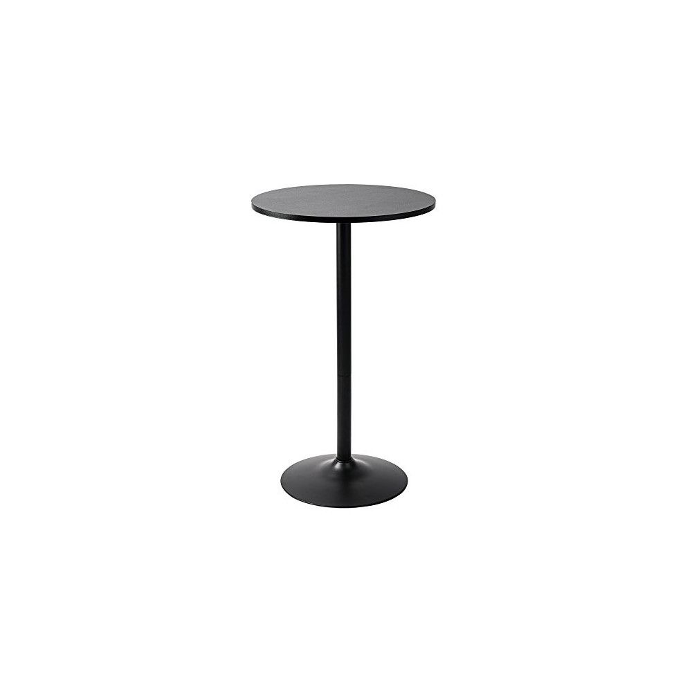 Pearington Round Cocktail Bistro High Table with Black Top and Base, 1-Pack