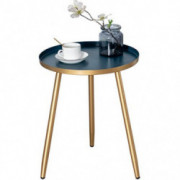 HollyHOME Accent Round Metal End Table with 3 Legs, 16.93" D  x19.49 H , Indoor&Outdoor Tripod Stand Coffee Side Table, Weath