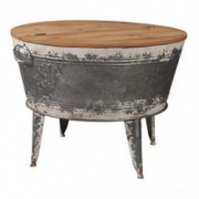 Signature Design by Ashley Shellmond Rustic Distressed Metal Accent Cocktail Table with Lift Top 20", Gray