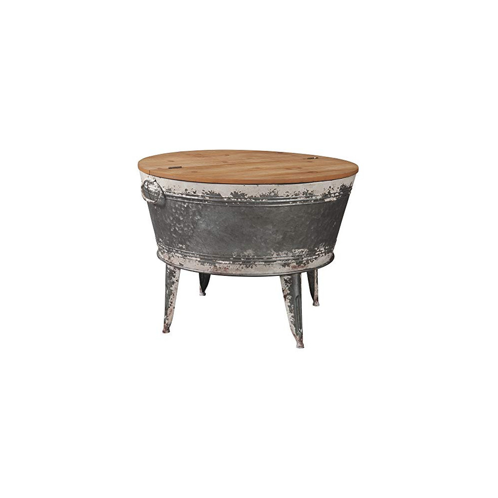 Signature Design by Ashley Shellmond Rustic Distressed Metal Accent Cocktail Table with Lift Top 20", Gray