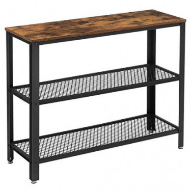 VASAGLE Industrial Console Table, Hallway Table with 2 Mesh Shelves, Side Table and Sideboard, Living Room, Corridor, 40 x 13