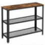 VASAGLE Industrial Console Table, Hallway Table with 2 Mesh Shelves, Side Table and Sideboard, Living Room, Corridor, 40 x 13