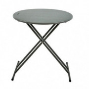 Iceberg 65497 IndestrucTable Classic Light Round Personal Plastic Folding Table  Made in USA , 24", Charcoal
