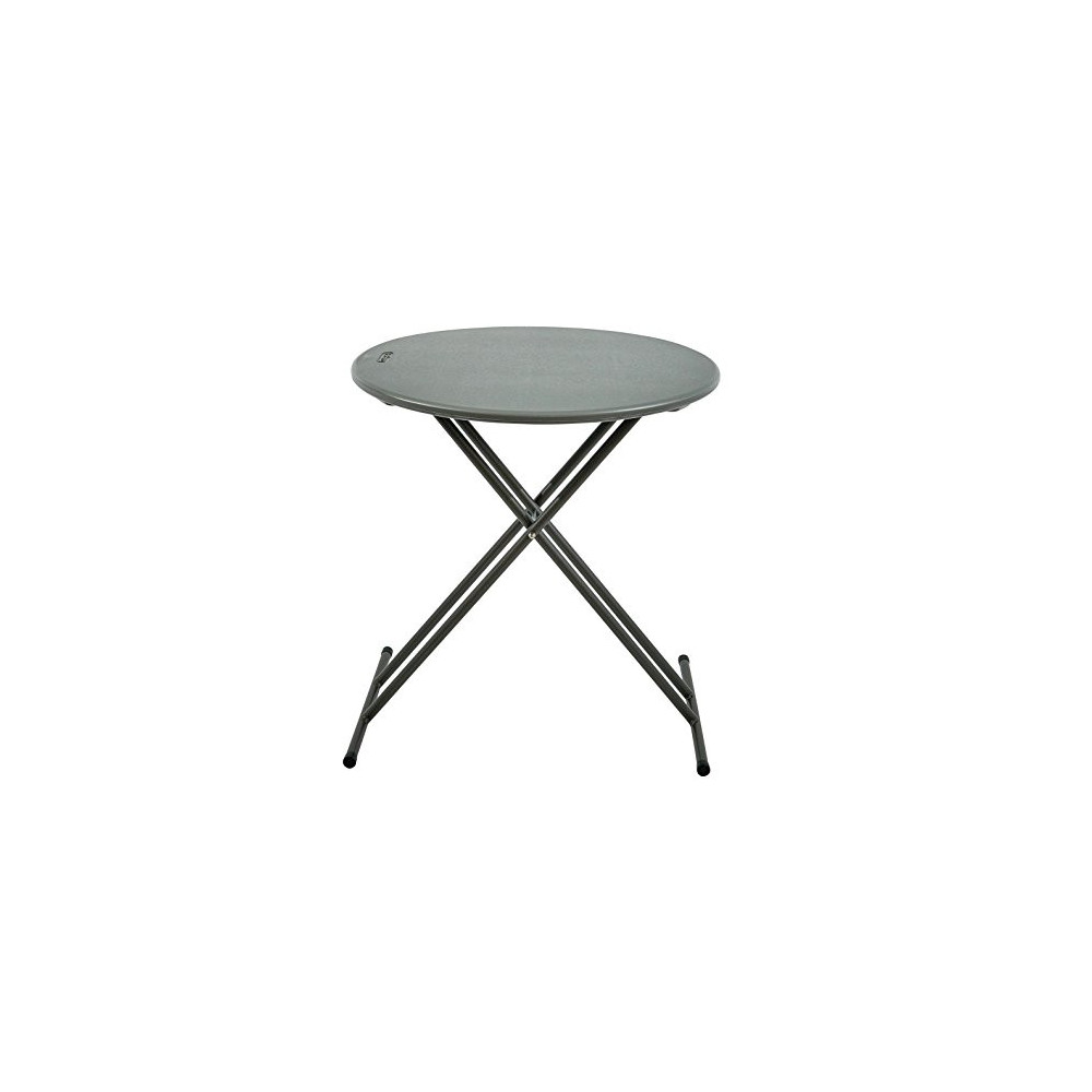 Iceberg 65497 IndestrucTable Classic Light Round Personal Plastic Folding Table  Made in USA , 24", Charcoal