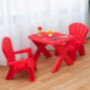 HAPPYGRILL Toddler Table Chairs Set Children Plastic Furniture Set Chair Table for Patio Garden
