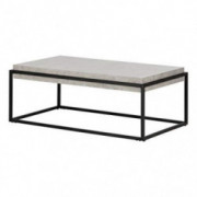 South Shore Mezzy Industrial Coffee Table, Concrete Gray and Black