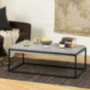 South Shore Mezzy Industrial Coffee Table, Concrete Gray and Black