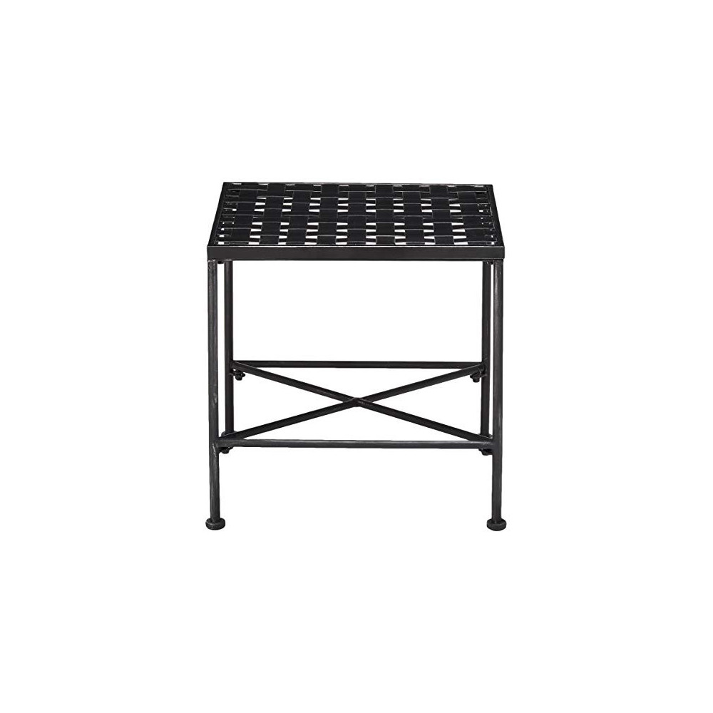 Christopher Knight Home Petra Iron End Table, Black Brush Silver