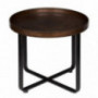 Kate and Laurel Zabel Modern Round Metal End Table with Criss Cross Base, Bronze and Black