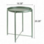 danpinera Tray End Table, Round Metal Tray Table Side Sofa Table Anti-Rust and Waterproof Outdoor & Indoor Snack Table Accent