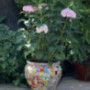 Kioiien Plant Pots Ceramic Succulent Flower Pots Green Plant Coloured Mosaic Flowerpots Cylinder Planter Outdoor Garden Bonsa