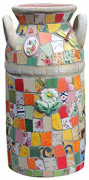 Kioiien Plant Pots Ceramic Succulent Flower Pots Hand-Printed Creative Mosaic Large Bonsai Pots Indoor Outdoor Garden Cylinde