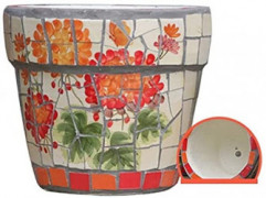 Kioiien Ceramic Planter Pot,Indoor and Outdoor Succulent Plant Bonsai Pots Creative Hand-Printed Mosaic Cylinder Planter with