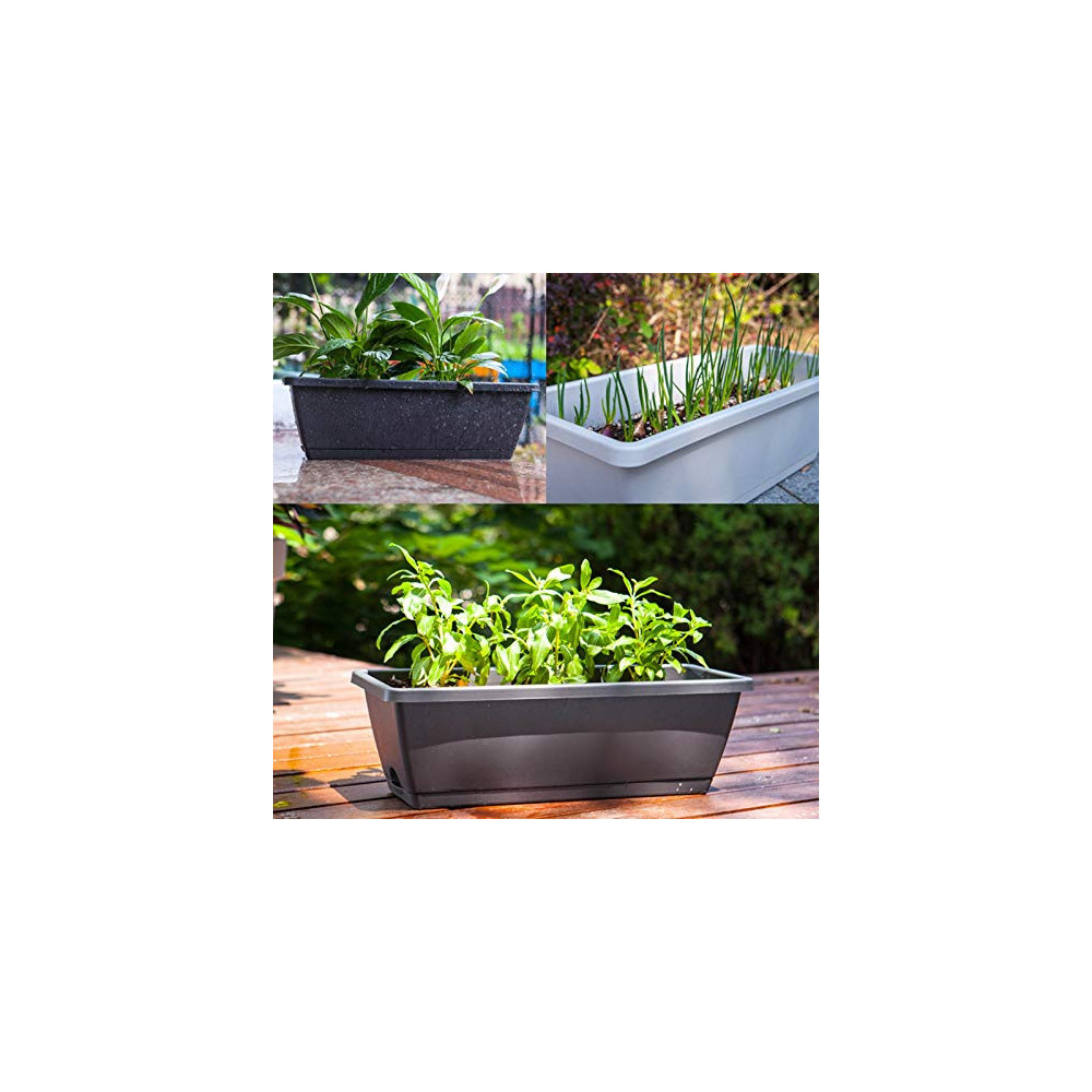 edgro Balcony Planting Vegetable Planting Pot Trough Flower Vegetable Plastic Pot Patio, Lawn & Garden  C 