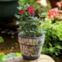 Liiokiy Garden Plant Container Mosaic Flower Pot Classical Garden Floor Indoor Plant Pot for Bonsai Plants Indoor Or Outdoor 