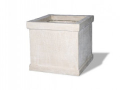 Amedeo Design ResinStone 2507-6L Modern Square Planter, 20 by 20 by 20-Inch, Limestone