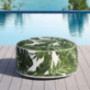 Ove Decors Marlowe Inflatable Stool Ottoman for Indoor or Outdoor, Patio, Camping, All-Weather Resistant, Tropical Green