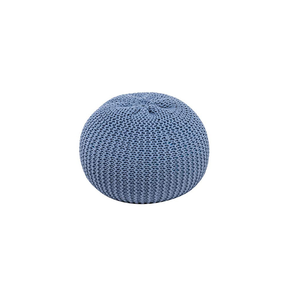 Round Knit Pouf Knit Bean Bag Floor Chair, for Patio and Room Décor-Perfect Balcony Deck and Outdoor Seating Living Bedroom a