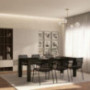 Midtown Concept Weathered 7-Piece Indoor Dining Room Table Set Modern Dining Set Dark Grey Kitchen Table with 6 Dark Grey Din