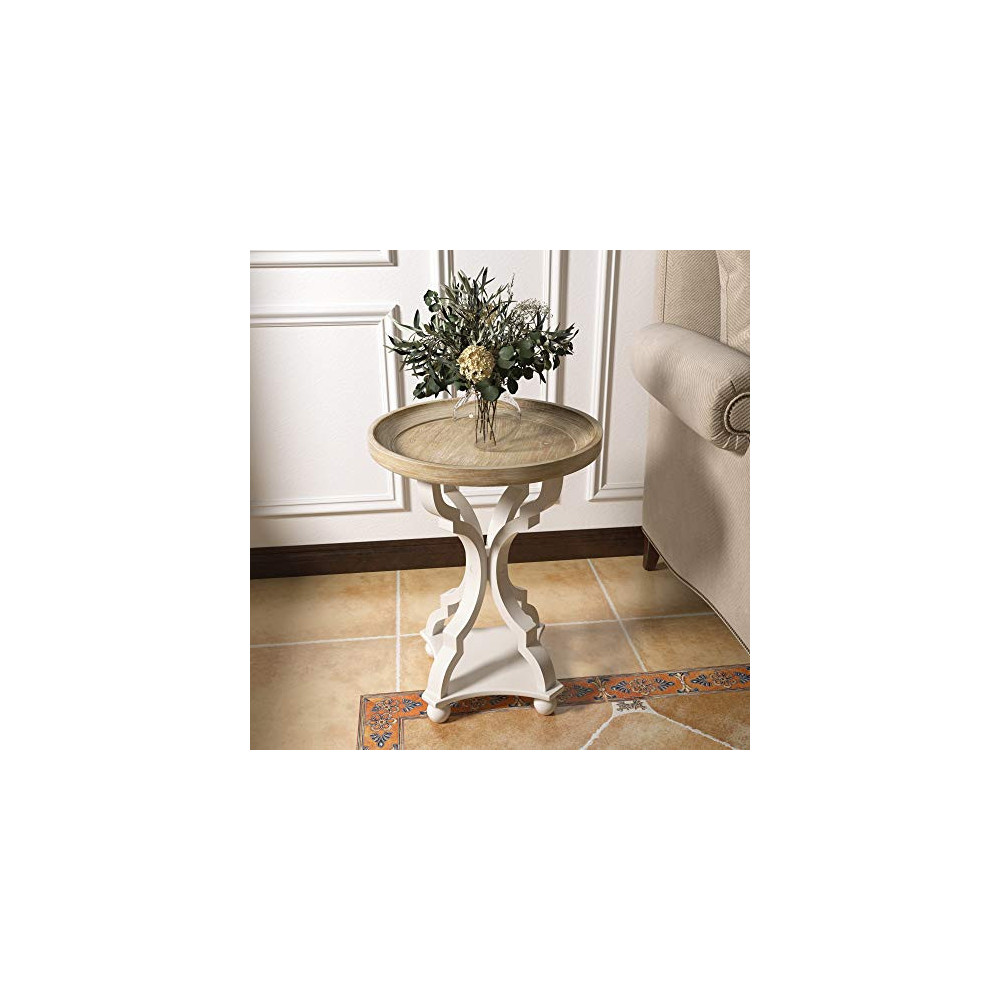 COZAYH Rustic Farmhouse Cottagecore Accent End Table, Natural Tray Top Side Table Nightstand for Family, Dinning or Living Ro