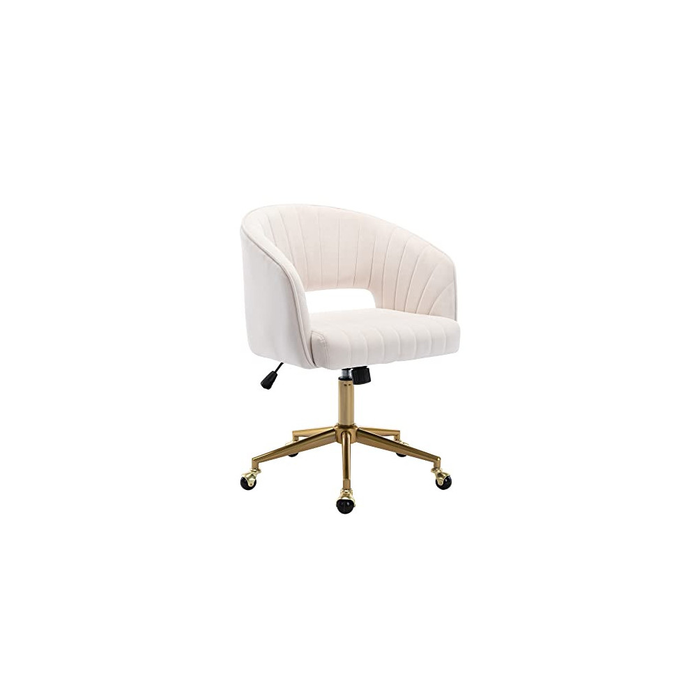 Home Office Chair Swivel Accent Armchair Velvet Upholstered Tufted Chairs for Girls Women Ergonomic Study Task Seat Modern Co