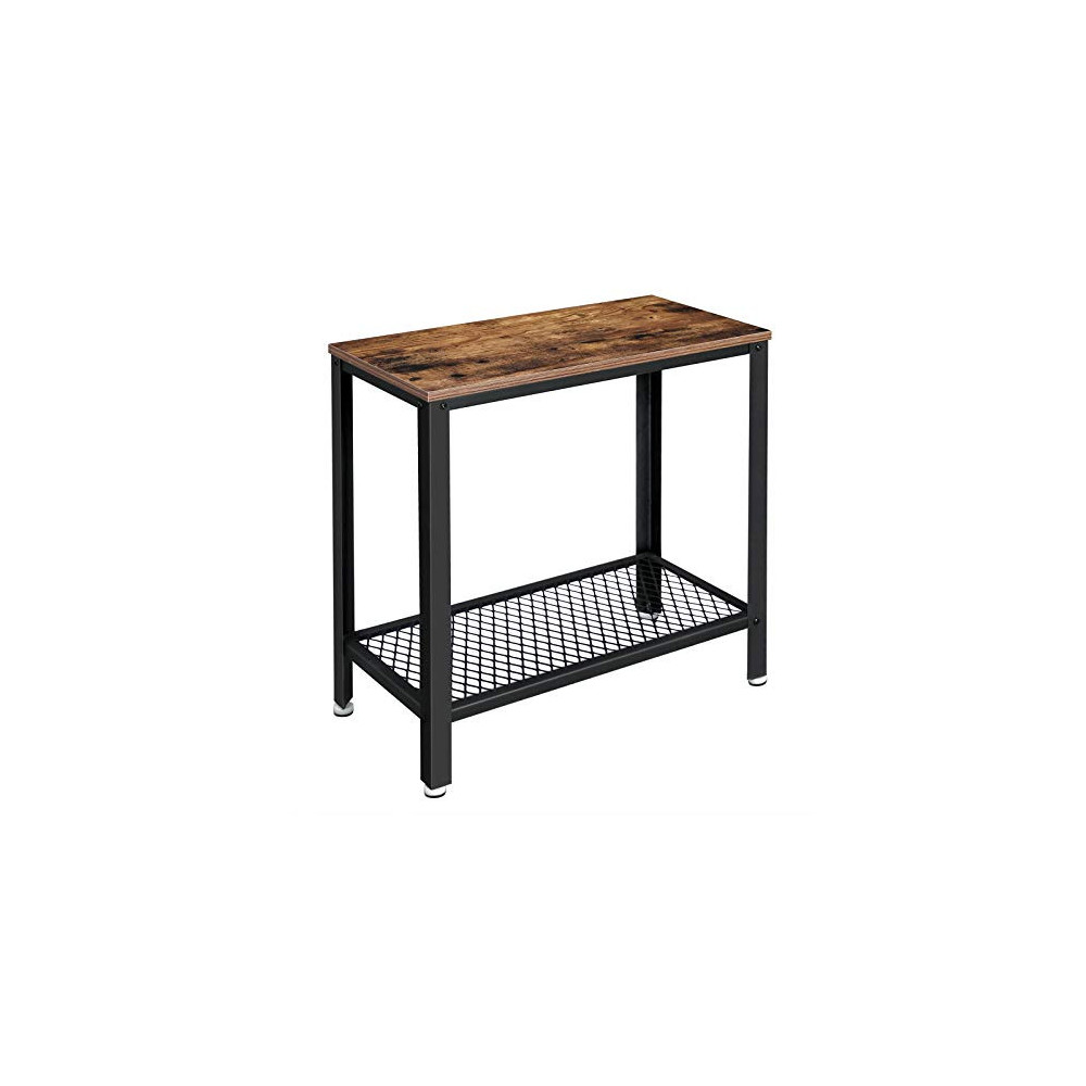 VASAGLE Side Table, 2-Tier Nightstand with Mesh Shelf, End Table for Small Spaces, Easy to Assemble, Industrial Accent Furnit