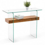 Ivinta Narrow Glass Console Table with Storage Modern Sofa Table Entryway Table Glass Writing Desk Small Computer Desk TV Tab