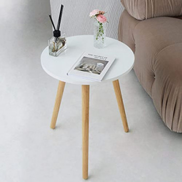 AWASEN Round Side Table, Small Accent Table Nightstand Modern End Table for Living Room Bedroom Office Small Spaces, 16D x 