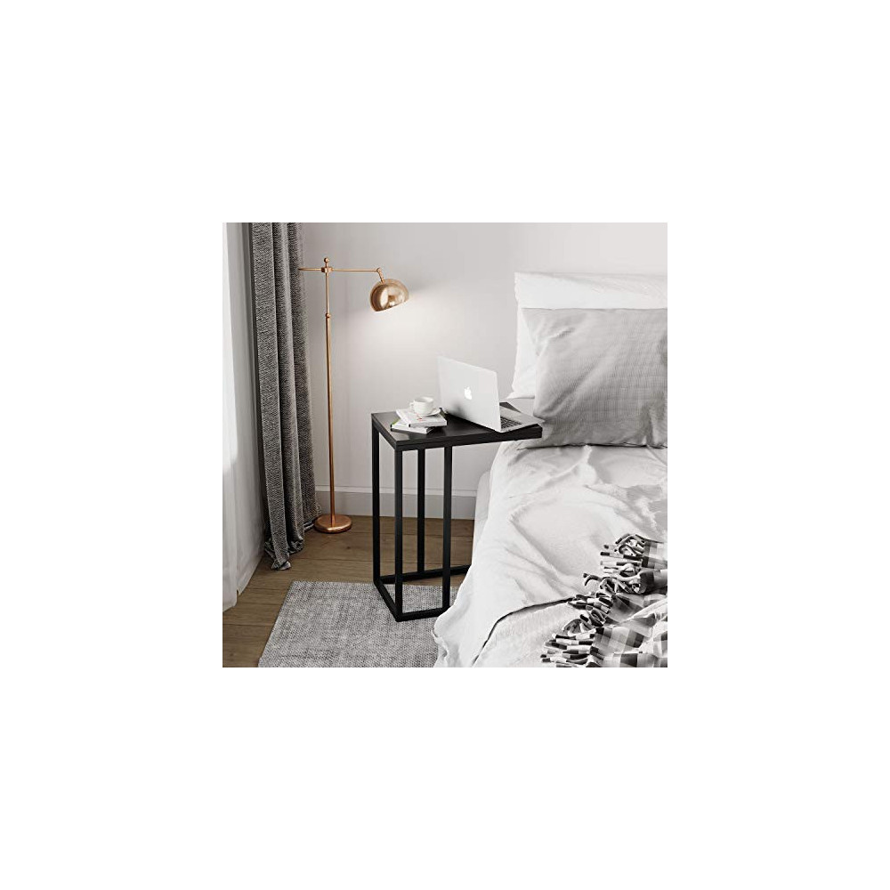 WLIVE Snack Side Table, C Shaped End Table for Sofa Couch and