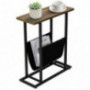 Small Side Table for Small Spaces - Slim End Table with Magazine Holder - Narrow End Tables Living Room - Skinny Bedside Tabl