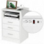 ADORNEVE White Nightstand 3 Drawers with Open Storage Bedroom Furniture End Table Side Table Wooden Sofa Side Stand Cabinet,w