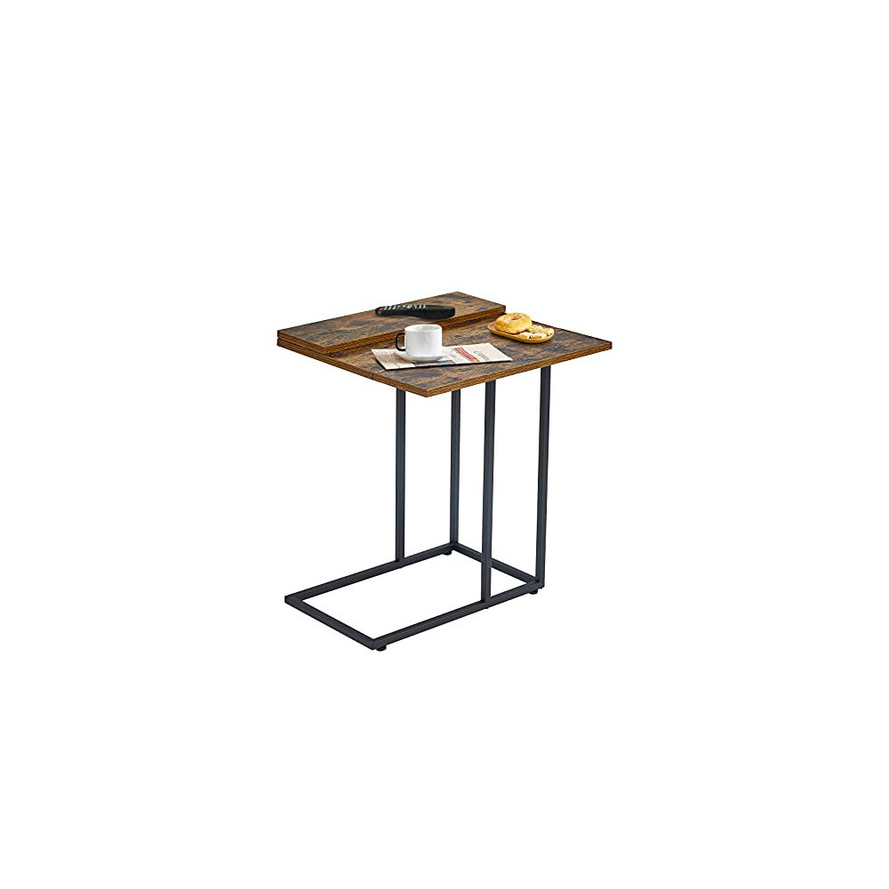 LINSY HOME Foldable Side Table, Snack End Table, C Shaped Table ...