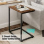 Sofa Side Table Couch End: C Shaped Table That Slide Under for Small Spaces Bedside Living Room - Narrow C Tray Laptop Snack 