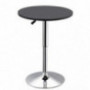 Yaheetech Round Pub Bar Table Black MDF Top with Silver Leg Base 27.4-35.8 inch Adjustable 88 lb Capacity