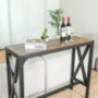 X-cosrack 47.2" Rectangular Bar Table, Console Sofa Table, Bar Height Pub Table with X-Frame Sturdy Steel, Home Office Comput
