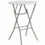 Flash Furniture 2.6-Foot Round Granite White Plastic Bar Height Folding Table