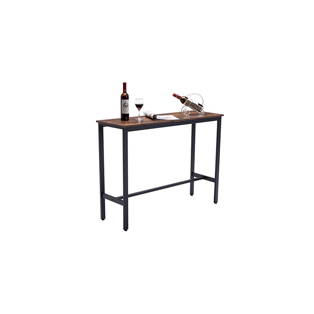 DYHOME 40”Bar Table, Dining Table High Table with Stable Metal Frame, Industrial Narrow Rectangular Pub Table, Coffee Bar Tab