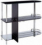 Kings Brand Furniture Bar Table with Two Tempered Glass Shelves, Black