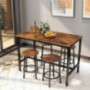 AWQM Bar Table and Chairs Set Industrial Counter Height Pub Table with 4 Chairs Bar Table Set 5 Pieces Dining Table Set Home 