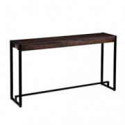 SEI Furniture Macen Narrow Console Table, 54", Burnt Oak, Black
