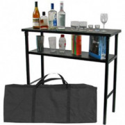 Deluxe Metal Portable Bar Table w/ Carrying Case