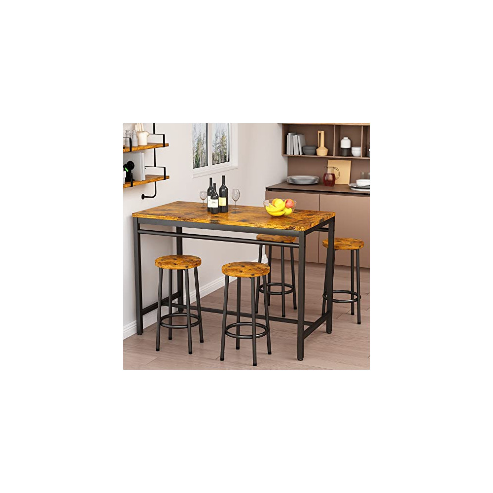 Awqm Bar Table Set Kitchen Table And Chairs For 4 Industrial Universe Furniture 9643