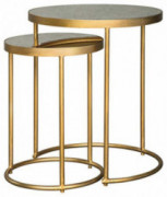 Signature Design by Ashley Majaci Glam Nesting Accent Table Set of 2, Gold Metal