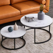 Nlager Round Nesting Coffee Tables Set for Living Room White Modern，Nesting Tables Sofa Side Nest of Tables，End Tables for Be